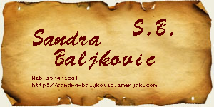 Sandra Baljković vizit kartica